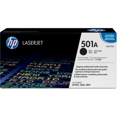Hp 501A Toner, Black Single Pack, Q6470A Hp 501A Toner, Black Single Pack, Q6470A